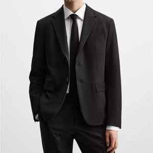 Zara Classic Black Men's Blazer Size 40 Slim fit Formal  jacket